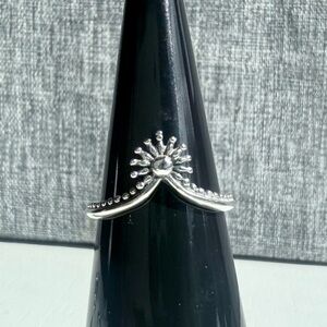Silver Sunburst Ring Boho First Knuckle Ring Band